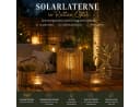 Kremers Schatzkiste LED Solarlaterne Rattan Optik Braun mit Dämmerungssensor Bild 1