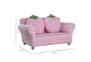 HOMCOM Kinder Sofa Erdbeer-Motiv mit 2 Kissen Korallenvlies Bild 5