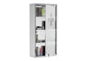 HOMCOM Medizinschrank Edelstahl mit 4 Fachböden und Glastür Bild 1