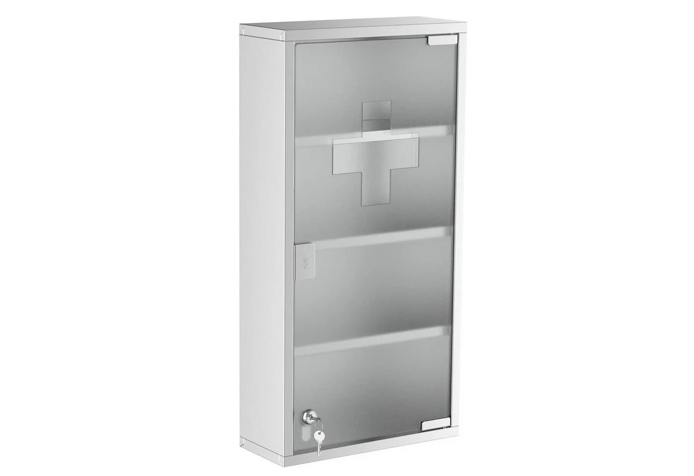 HOMCOM Medizinschrank Edelstahl mit 4 Fachböden und Glastür - Bild 3