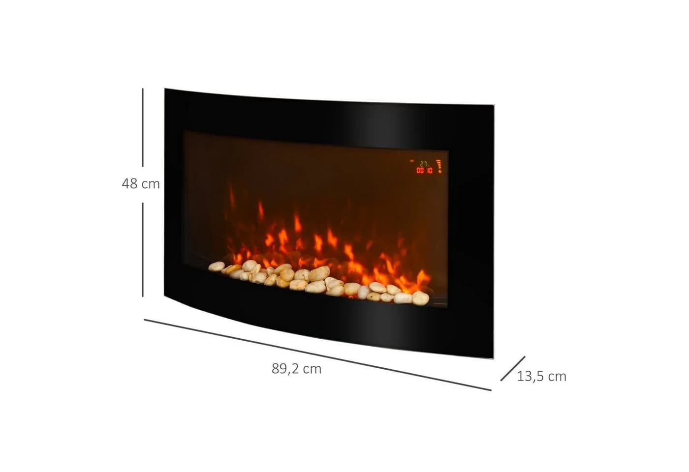 HOMCOM Elektrokamin Wandkamin LED-Flamme 2-stufig dimmbar - Bild 3
