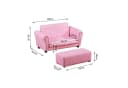 HOMCOM Kindersofa mit Hocker Rosa PVC Holz Bild 4