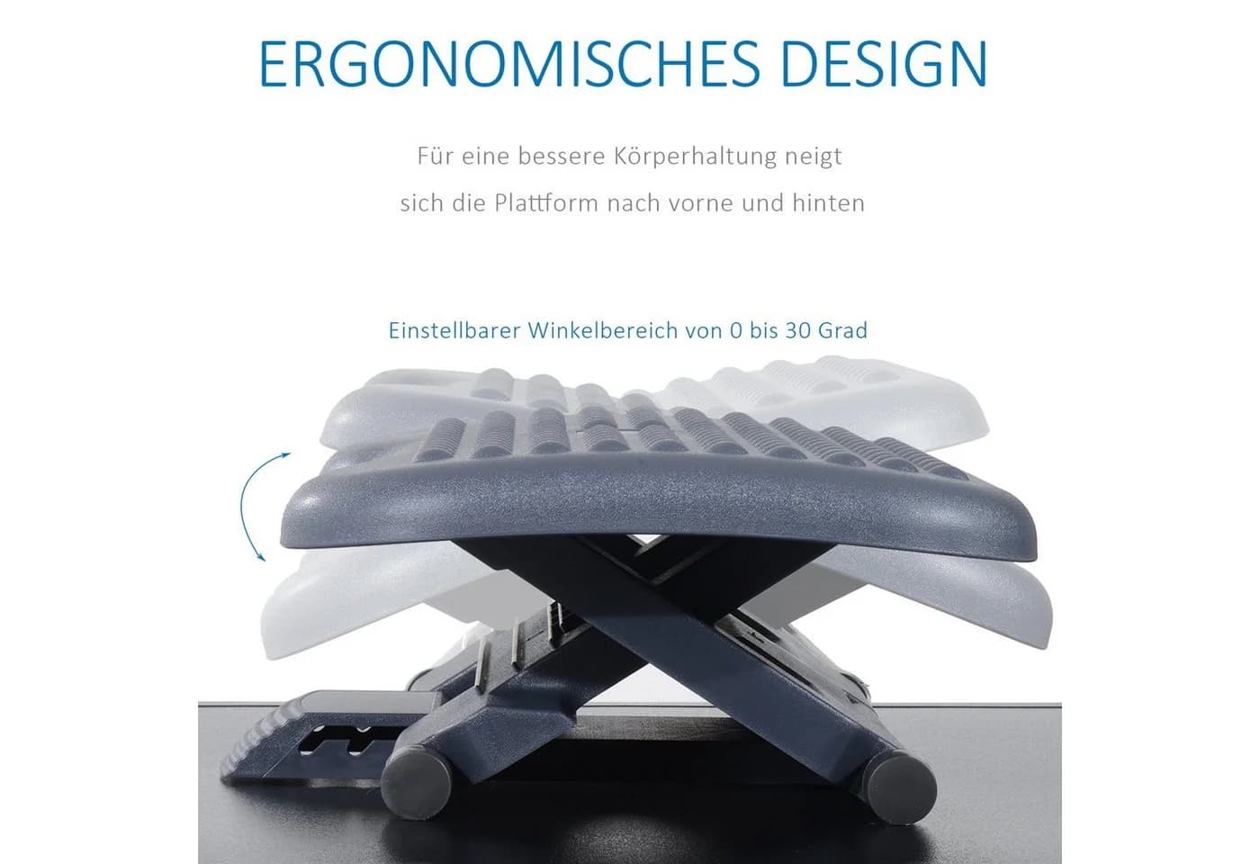 HOMCOM Fußhocker höhenverstellbar Dunkelgrau - Bild 4