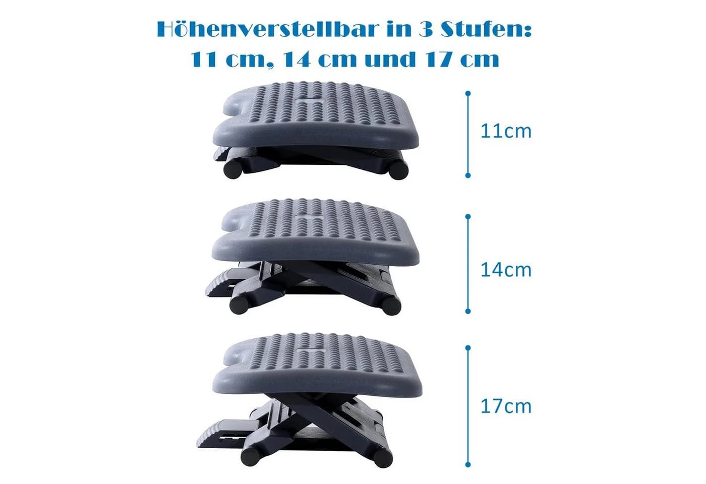 HOMCOM Fußhocker höhenverstellbar Dunkelgrau - Bild 5