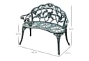 Outsunny Gartenbank 2-Sitzer Antik Grün Metall Bild 3