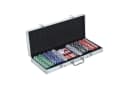 HOMCOM Pokerkoffer Konstruktions-Spielset mit 500 Chips Silber Bild 2