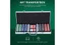 HOMCOM Pokerkoffer Konstruktions-Spielset mit 500 Chips Silber Bild 3