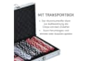 HOMCOM Pokerkoffer Konstruktions-Spielset mit 500 Chips Silber Bild 5