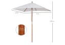 Outsunny Sonnenschirm Knickbar Cremeweiß 200x150 cm Bild 3