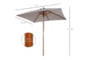 Outsunny Sonnenschirm 200x150 cm rechteckig Strandschirm 3-stufig einstellbar Bild 3