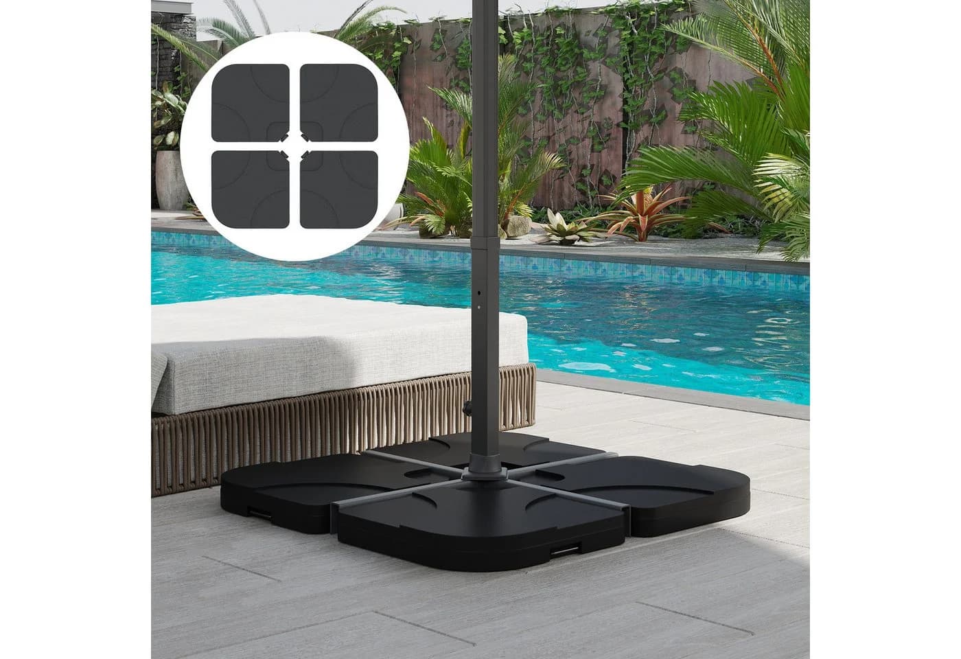 Outsunny Sonnenschirmständer HDPE Metall - Bild 2