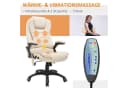 HOMCOM Bürostuhl mit Massage- und Wärmefunktion, Chefsessel Cremeweiß Bild 4