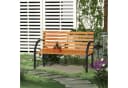 Outsunny Parkbank 2-Sitzer Gartenbank Stahl Kiefernholz Natur Bild 2