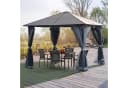 Outsunny Gartenpavillon Hardtop Grau mit PC-Dach und Seitenteilen Bild 2