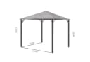 Outsunny Gartenpavillon Hardtop Grau mit PC-Dach und Seitenteilen Bild 3