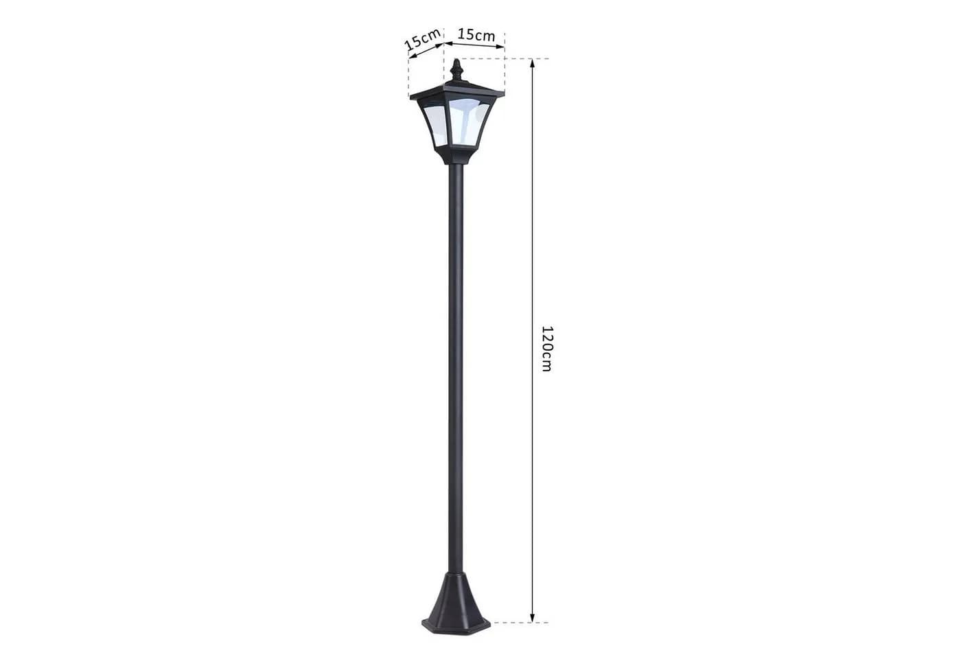 Outsunny LED Solarleuchte Laterne Schwarz Retro Design - Bild 3
