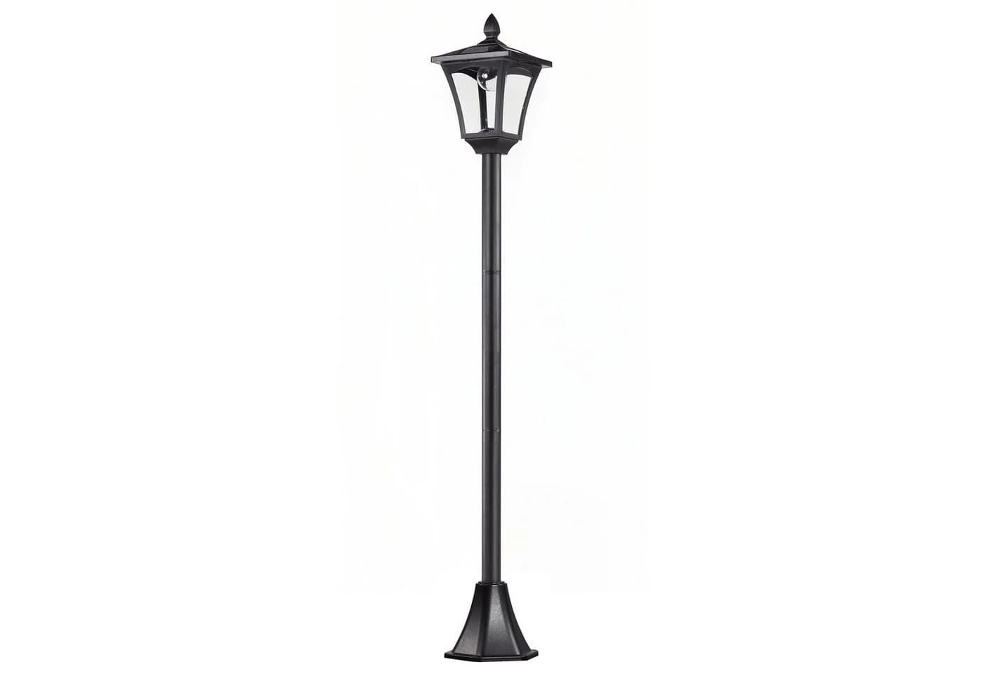 Outsunny Solar-Stehlampe Schwarz LED Gartenleuchte mit Lichtsensor