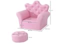 HOMCOM Prinzessinnen Sessel mit Ottomane Rosa PVC Bild 3