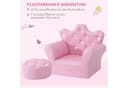 HOMCOM Prinzessinnen Sessel mit Ottomane Rosa PVC Bild 5