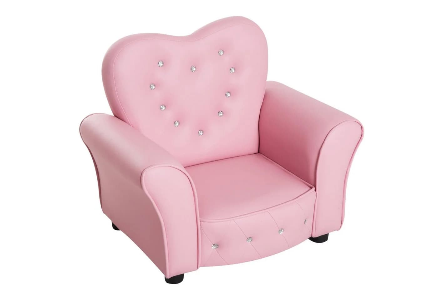 HOMCOM Sessel Kindersessel Prinzessin Rosa PVC-Leder Herzform - Bild 2