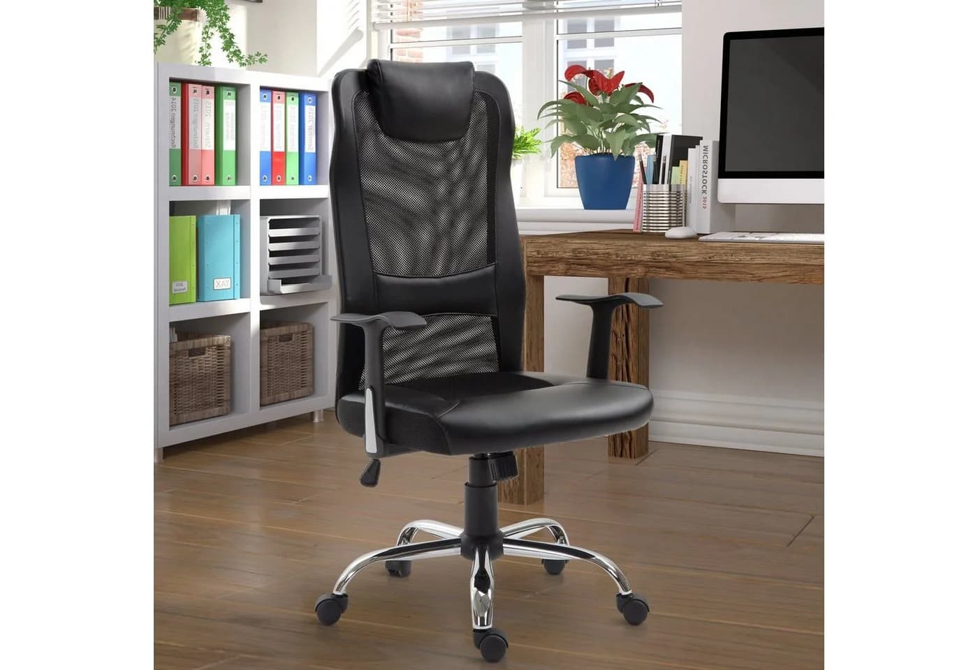 Vinsetto Schreibtischstuhl Bürostuhl Ergonomisch Schwarz mit Wippmechanik - Bild 3