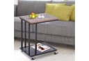 HOMCOM Rollbarer Beistelltisch C-Form Walnuss/Schwarz Bild 1