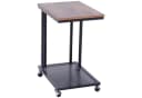 HOMCOM Rollbarer Beistelltisch C-Form Walnuss/Schwarz Bild 3