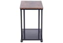 HOMCOM Rollbarer Beistelltisch C-Form Walnuss/Schwarz Bild 4
