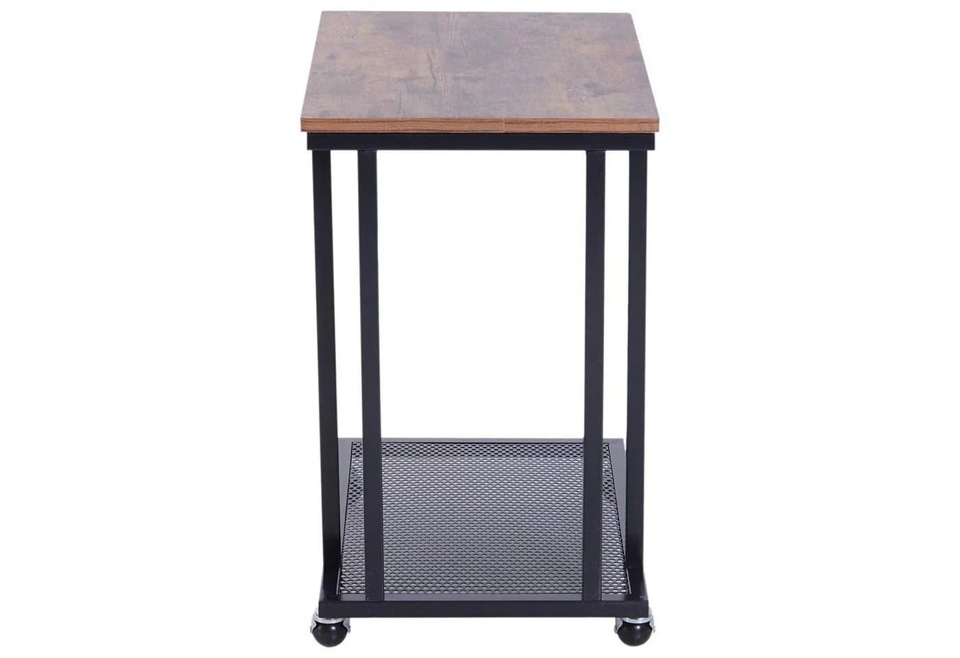HOMCOM Rollbarer Beistelltisch C-Form Walnuss/Schwarz - Bild 4