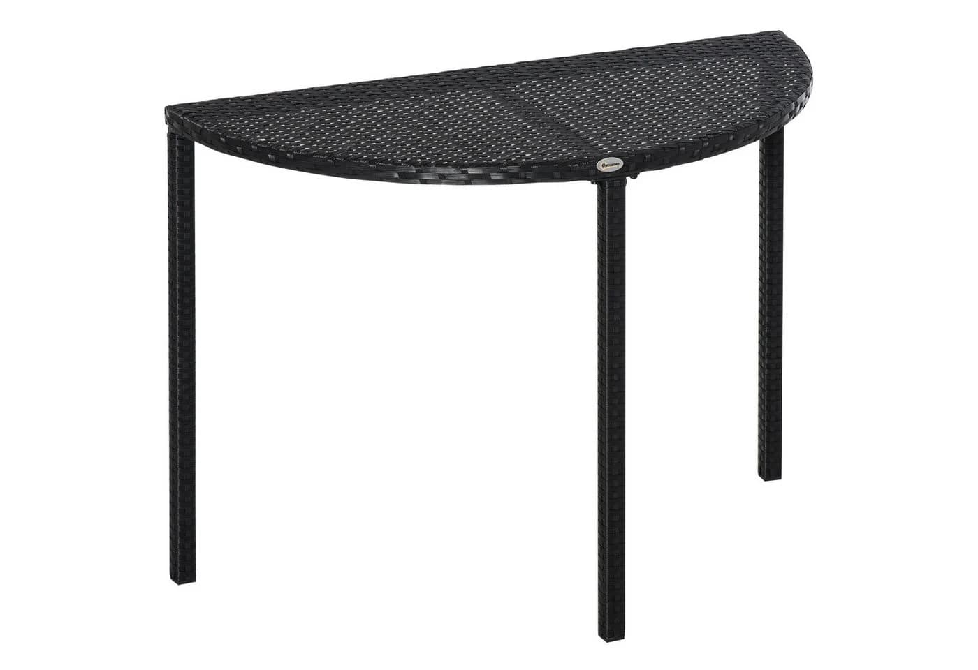 Outsunny Beistelltisch Garten Beistelltisch Metall Schwarz