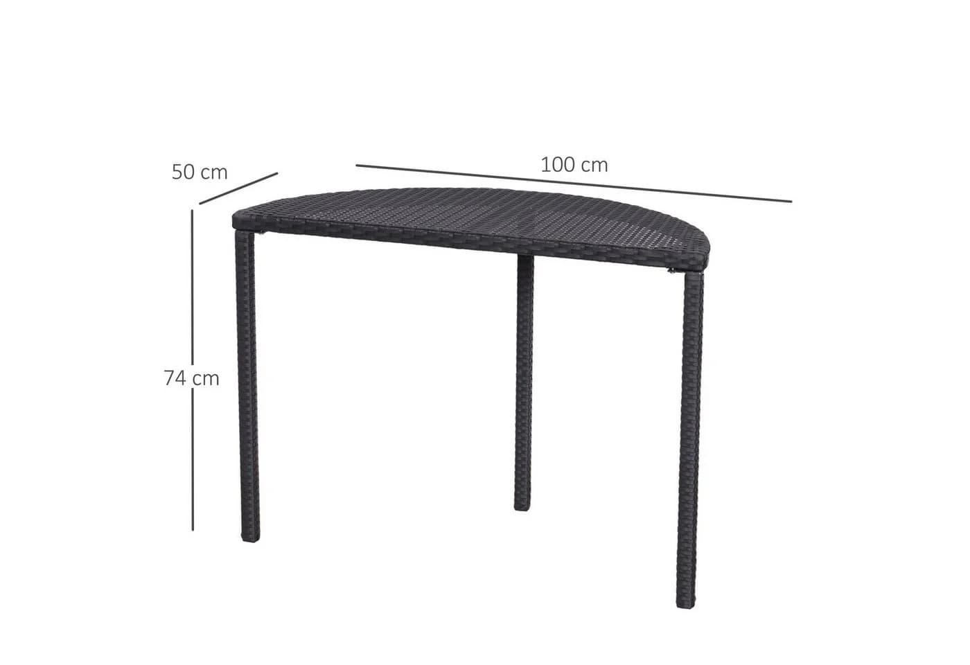 Outsunny Beistelltisch Garten Beistelltisch Metall Schwarz - Bild 3