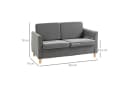 HOMCOM 2-Sitzer Sofa Grau Leinenbezug Bild 3