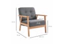 HOMCOM Sessel Polsterstuhl Grau Leinen Buchenholz Armlehnen Bild 4