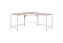 HOMCOM Eckschreibtisch L-Form Modern Weiß/Natur Bild 1