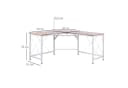 HOMCOM Eckschreibtisch L-Form Modern Weiß/Natur Bild 3