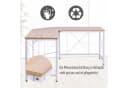 HOMCOM Eckschreibtisch L-Form Modern Weiß/Natur Bild 4
