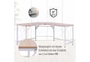 HOMCOM Eckschreibtisch L-Form Modern Weiß/Natur Bild 5
