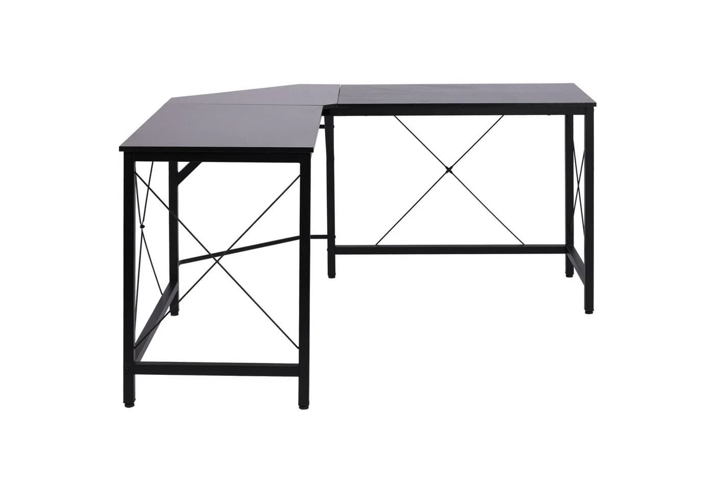 HOMCOM Eckschreibtisch L-Form Winkelschreibtisch Schwarz
