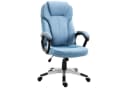 Vinsetto Bürostuhl ergonomisch mit Wippfunktion Leinenoptik Hellblau Bild 1