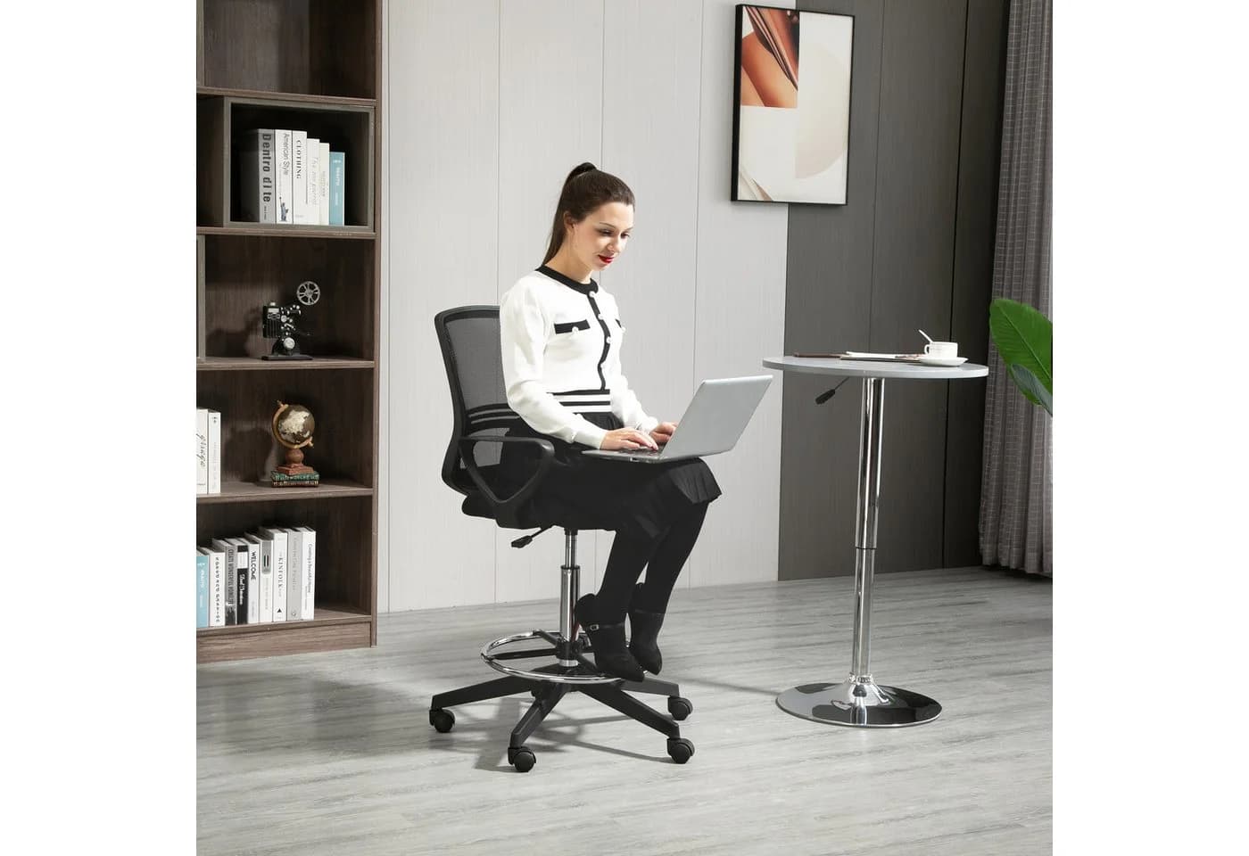 Vinsetto Ergonomischer Bürostuhl Schwarz mit Fußstütze - Bild 2