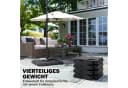 Outsunny Schirmhalter 4-tlg. Schwarz HDPE Kunststoff Befüllbar Bild 4