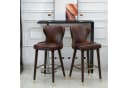 HOMCOM Barhocker 2er Set Braun Gold Retro Kunstleder Bild 1