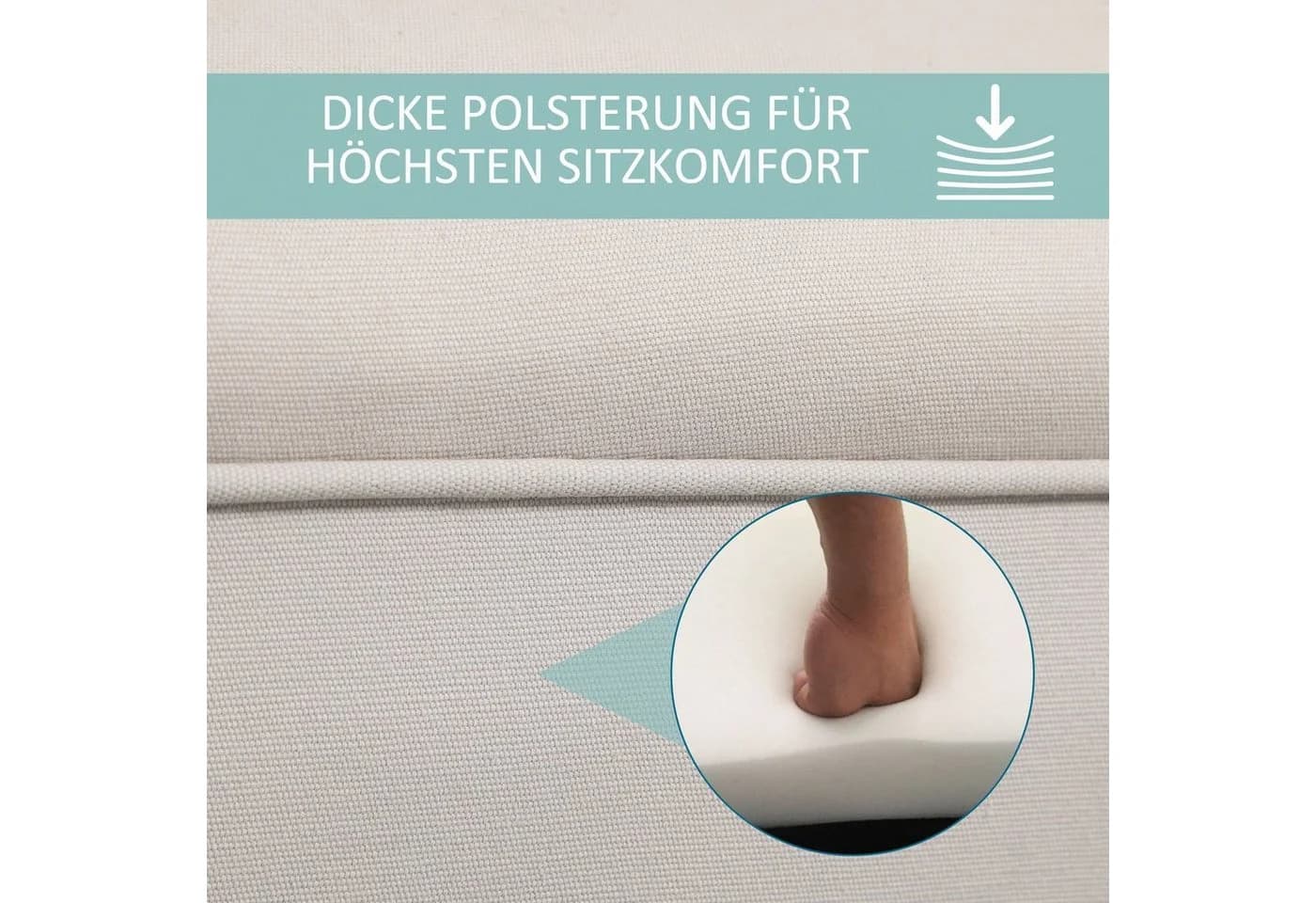 HOMCOM Polsterbank Grau mit stabiler MDF-Konstruktion - Bild 5