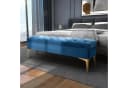 HOMCOM Polsterbank Blau Gold Samt Sitzbank Bild 2