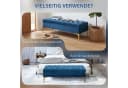 HOMCOM Polsterbank Blau Gold Samt Sitzbank Bild 4