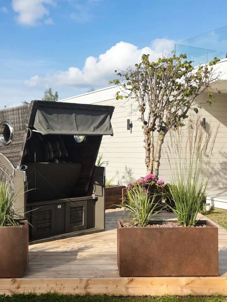 Pflanzwerk® Pflanzkübel TUB Premium Fiberglas Blumenkübel Frostbeständig