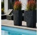 Pflanzwerk® Pflanzkübel CONIC Premium Blumenkübel Pflanzsäule Fiberglas Schwarz Bild 1