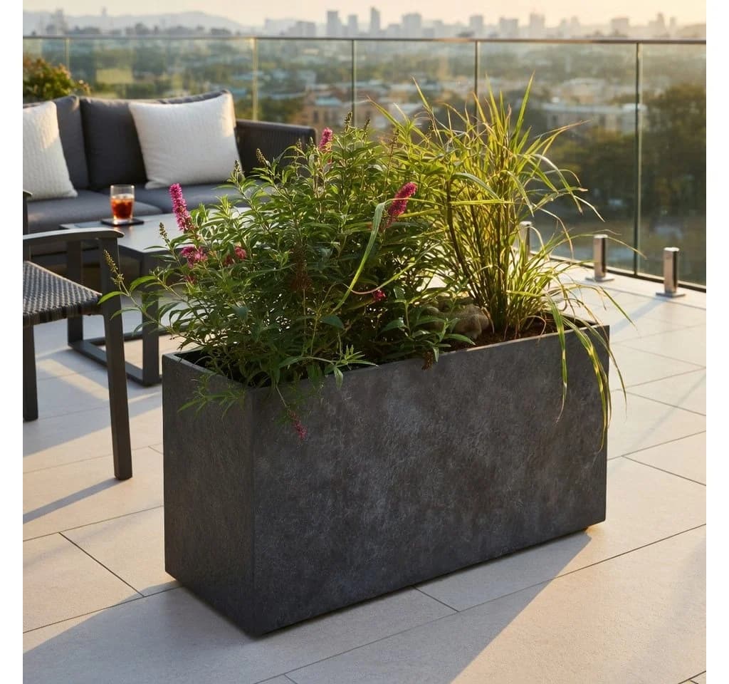 Pflanzwerk® Pflanzkübel TUB Premium Fiberglas Blumenkübel Frostbeständig