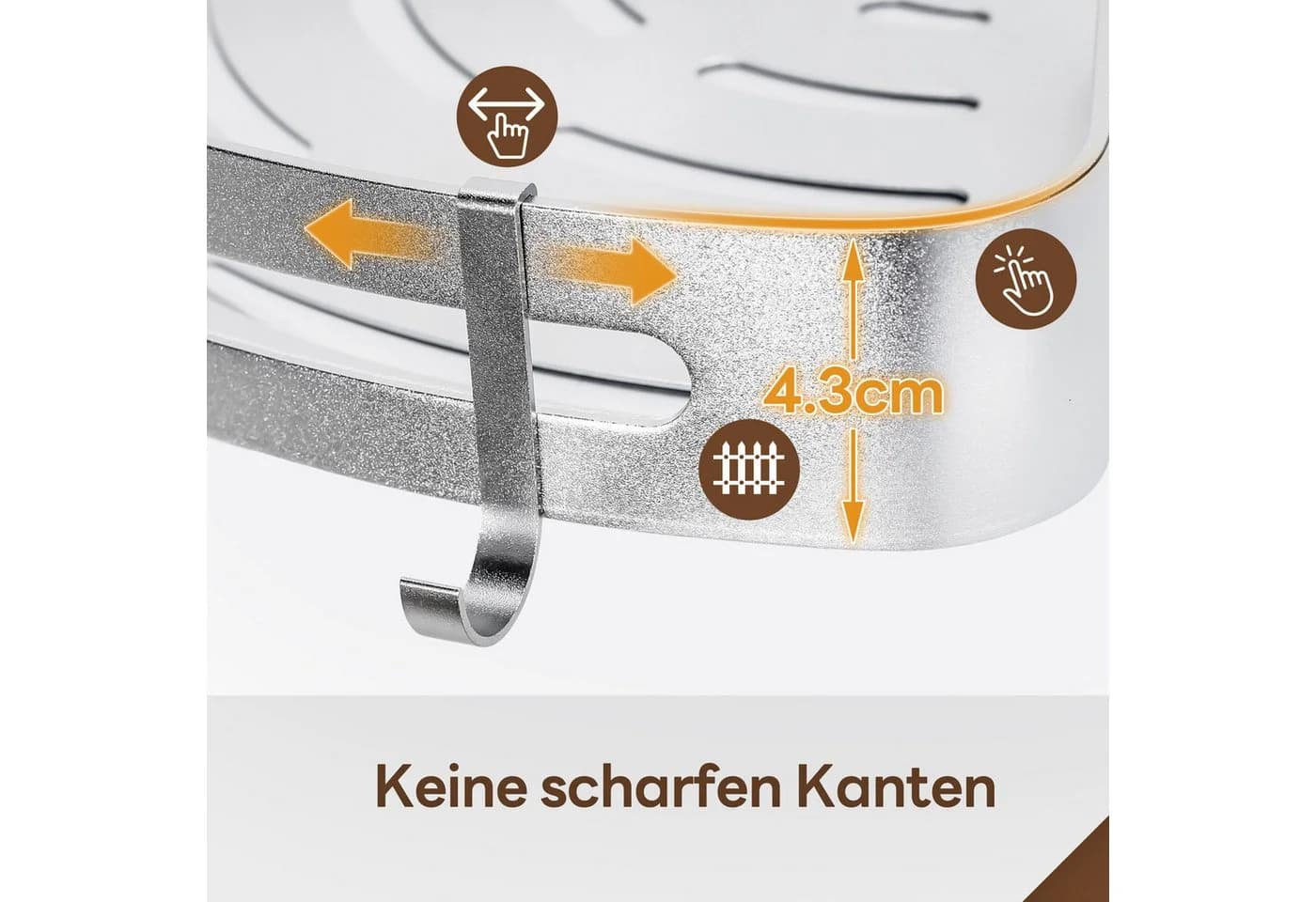 Yorbay Duschablage 3-teilig Aluminium Silber Bohrungsfrei - Bild 4