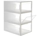 Yorbay Schuhbox 3er Set stapelbar halbdurchsichtig weiß Bild 2